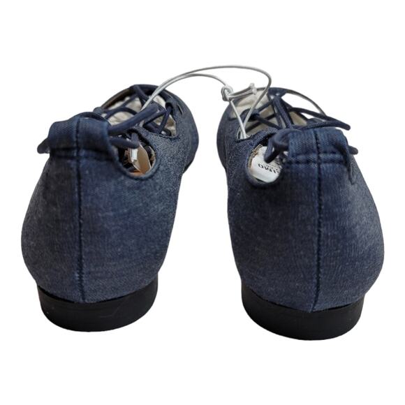 Mossimo Pointed Lace-Up Denim Blue Ballet Flats Size 6.5 - Picture 6 of 7